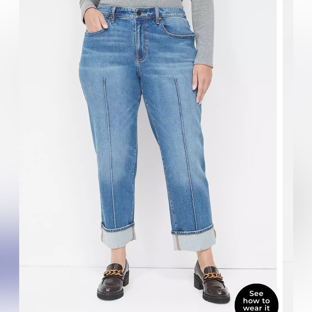 Lane Bryant Relaxed Straight Jean with Seam Detail